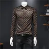2023豪華な品質のファッションメンシャツボタンシャツシャツシャツ格子縞の格子縞のプリント長袖トップメンズ衣料品