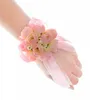 Bruiloft bloemen bruidsmeisjes armbanden pols corsage accessoires zijden bloemen rozen girl party prom huwelijk decoratie