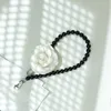 Keychains Camellia Imitation Pearls Keychain Plastic Harts Beads Chain Fashion Handbag Phone Hanging Pendant Jewelry Accessories Gift Enek22
