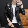 Jaquetas masculinas motocicleta jaqueta de couro plutônio moda masculina slim fit borla casaco casual estilo punk outono zíper preto masculino agasalhos M-3XL masculino