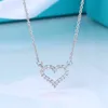 Love Heart a forma di ceso a forma di diamante collana S925 Sterling Silver Love Necklace Light Luxury Niche Design Necklace Gift di compleanno di San Valentino G220713