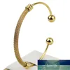 Bracelet nouveau Simple en acier inoxydable torsadé grillage ouverture boule dames Bracelet anniversaire cadeau en gros