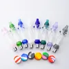 CSYC NC037 Glass Water Bong Smoking Pipes 510 Quartz Ceramic Nails About 8 Inches Colorful Dab Rig Bubbler Pipe