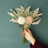 New High Quality Artificial Flowers Silk Dandelion Eucalyptus Hybrid Bouquet Wedding Home Decoration False Flower