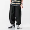 Design Drawstring Harem Mens Baggy Jogging Japanese Men Crotch Wide Leg Pants Mane Casual Loose Trousers 220705