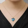 Pendant Necklaces Blue Creative Sky White Cloud Transparent Resin Heart Shape Necklace Female Fashion Women Party Jewelry GiftPendant