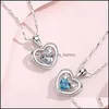 Pendant Necklaces Sier New Woman Fashion Jewelry High Quality Crystal Zircon Heart Necklace Antler Drop Delivery 2021 Pendan Mjfashion Dhdza