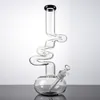 18mm Female Straight Tube Hookahs 17 Inch Heady Glass Boog Water Pipe Unique Style Beaker Boogs Diffused Downstem Oil Dab Rig LXMD20103