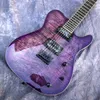 Guitare électrique Grote Purple Flame Maple TL, ensemble de haute qualité dans le manche en bois massif 6 cordes Guitarra