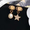Gold Earrings With Box Designer For Women Luxurys Designers Pearl Pendant Start Stud Earrings Designer Jewelry Letters Earrings G2205254Z