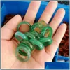 Band Rings Jewelry 6Mm Wide Stripe Green Yellow Glass Crystal Agate Jade Ring Finger For Women Vipjewel Drop Deliv Dhfjk