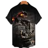 Men's Casual Shirts Short Sleeve Hawaiian Shirt For Men Horror Skulls 3d Guys Summer Street Sports Oversized Clothing MenMen's