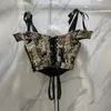 TWOTWINSTYLE винтажный вышитый жилет для женщин с квадратным воротником на шнуровке туника без рукавов сексуальные майки женская летняя мода 220331