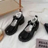 Обувь обувь 2022 Spring Fashion Women Pu Pucs Black British Style Краткий Zapatillas Mujer Buckle Basic Sleek Girls Platform Mary Janes 220516