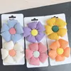 2 Teile/satz 3 Zoll Baumwolle Gefüllt Sonnenblumen Haar Clip Kopfbedeckung Blume Kopfschmuck Handgemachte Haarnadel Barrettes Kinder Haar Zubehör