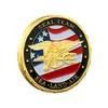 USA Navy USAF USMC Army Coast Guard Freedom Eagle Crafts Gold Plate Rare Challenge Coin Collection