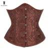 Jacquard Underbust Corset Floral Push Up Bustier Gothique Korsett para Mulheres Front Busk Gorset Plus Size Korse Sexy