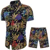 Männer Trainingsanzüge Hawaii Männer Sommer Casual Set Baumwolle und Leinen Herren Kleidung 2022 Plus Größe Kurzarm Hemd Shorts zwei-stück Anzug M