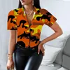 Women's Blouses & Shirts Fall Shirt Women Womens Button Down V Neck Short Sleeve Casual Work Print Tops Graphic T ShirtWomen's