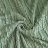 Blankets Green Blanket Solid Cable Knit Throw Soft Lightweight Plush Woven Decorative For Sofa Chair Couch