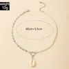 Meetvii Trendy Butterfly Pearl Chain Necklace for Women Girl Asymmetry Charming Summer Shell Pendant Necklace Boho Jewelry