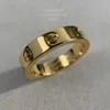 Bague d'amour 18K 3,6 mm en or V qui ne se décolore jamais, bague étroite sans diamants, reproductions officielles de la marque de luxe avec boîte de comptoir, bagues de couple, cadeau exquis