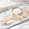 Link, łańcuch bohemian z koralikami bransoletki dla kobiet liść punkowy gruby łańcuch regulowany biżuteria bransoletka hurtowa 4pcs/setki