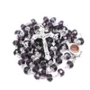 Cristallo Rosario Collana con croce perline perline perline cattoliche dei santi preghiera forniture regali