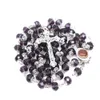 Crystal Rossy Cross Necklace Prayer Beads Catholic Saints기도 용품 선물