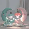 Led Night Light Resin Moon Unicorn Cartoon baby lampa romantisk sovrum inredning för barn barn tjej leksak barns gåva söt ljus 220421