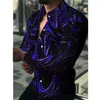 Men's T-Shirts Shirt Long Sleeve Hawaiian Social Luxury Button Cardigan Linen Blouse Single Breast Turn-down Collar For Men Clothe