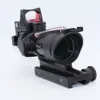 Lunette de chasse ACOG Style 4X32 fibre réelle Trijicon Duel vue éclairée ou fibre verte avec micro point rouge RMR