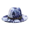 Cappelli larghi 2022 Fedora colorata per donne Panama lana piatta in feltro jazz leoparda cintura da uomo goth top da sposa cappello