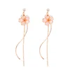 5Pair New Trendy Asymmetric Dangle Earrings For Women Shiny Crystal Flower Futterfly Long Tassel Sweet Jewelry