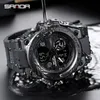 Sanda Sports Mens Watches Luxury Military Quartz Electronic Watches stockbeständiga vattentäta digitala armbandsur Relogio Masculino 220530
