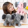Elefant plysch leksaker baby rum dekorativa fyllda dockor för att sjunga 25 cm kawaii djur barn barn plushiies leksak rosa grå docka 220425