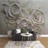 Custom Wallpaper 3D Relief Flowers Art Wall Mural Living Room Bedroom Wallpaper