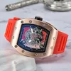 transparent Fashion Automatic quartz Watches Men's Waterproof Skeleton Wrist Watch With women men Leather strap235M