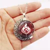 Hangende kettingen genhin impact lumineuze ketting game cosplay oog van god rotatiemoon glazen cabochon voor vrouwen cadeaubonant