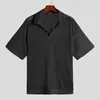 Men's T-Shirts Stylish Men Hollow See-through Mesh Casual Simple Male Lapel Short Sleeve Camiseta S-5XL INCERUN Tops 2022Men's Bles22