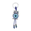 Wholesale Fashion Animal Butterfly Evil Eyes Keychain Glass Key Chain Glass Blue Eye Pendant Ornament Keychains