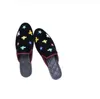 Fashion Velvet Colorful Bees Half Slippers Men Lazy Shoes Outdoor Cover toe Slides Mens Casual Shoes Flats