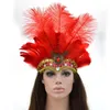 Women Sequins Feather Headband Show Halloween Dancing Party Headpiece 220720