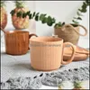 Cups Saucers Coffee Tea Cup Mug Beer Watter Bottle Spoons Beech Wood Solid Wooden Plate With Handle Drop Delivery 2021 Drinkware Kitchen
