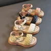 Kindermeisjes weef zomer nieuw 2022 schattige wilde strand sandalen open-teen beige niet-slip kinderen mode Japan casual schoenen haaklus g220523