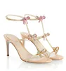Top Luxury Summer Rene Sandals Sandals Zapatos para mujeres Cristal Strappy Lady Gladiator Sandalias Perfect Bodal Wedding Weddal Bridals EU35-43