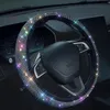 Steering Wheel Covers D Type Bling Rhinestones Cover With Crystal Diamond Sparkling Car SUV Breathable Anti-Slip ProtectorSteering