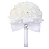 Wedding Flowers Beautiful White Ivory Bridal Bridesmaid Flower Wedding Bouquet Artificial Rose Bouquet