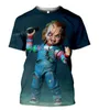 Nya mode män kvinnor kläder tryck 3d visuell kreativ personlighet skräckfilm chucky din skjorta d025