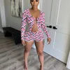 2022 Designer Designer Dames Tracksuits Sexy Digital Print Lange Mouw Temperament Shorts Two -Pally Set Outfits